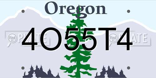 4O55T4 Oregon License Plate