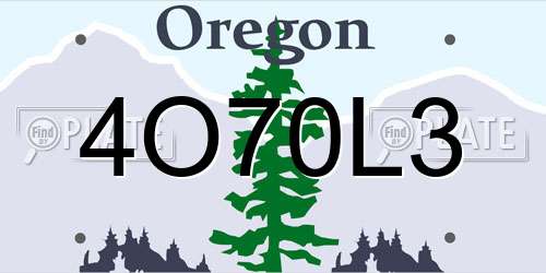 4O70L3 Oregon License Plate