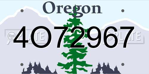 4O72967 Oregon License Plate