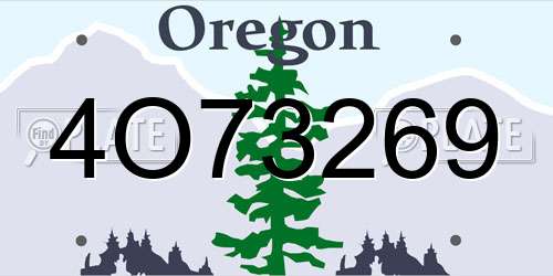 4O73269 Oregon License Plate