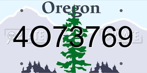 4O73769 Oregon License Plate