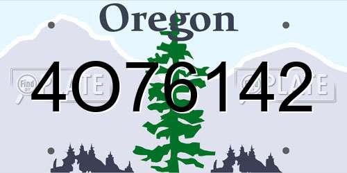 4O76142 Oregon License Plate