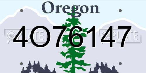 4O76147 Oregon License Plate