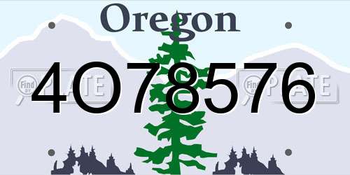 4O78576 Oregon License Plate