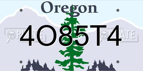 4O85T4 Oregon License Plate