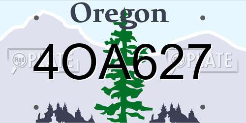 4OA627 Oregon License Plate