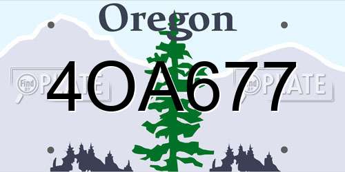4OA677 Oregon License Plate