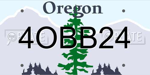4OBB24 Oregon License Plate