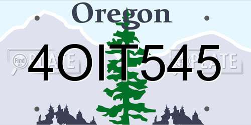 4OIT545 Oregon License Plate