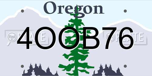 4OOB76 Oregon License Plate