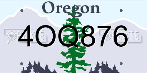 4OQ876 Oregon License Plate