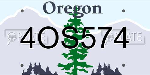 4OS574 Oregon License Plate