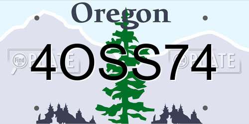 4OSS74 Oregon License Plate