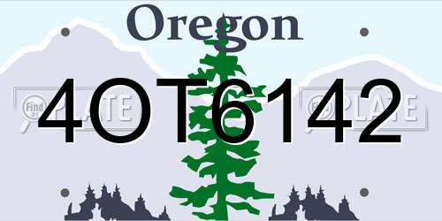 4OT6142 Oregon License Plate