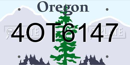 4OT6147 Oregon License Plate