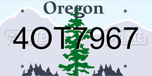 4OT7967 Oregon License Plate