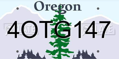 4OTG147 Oregon License Plate