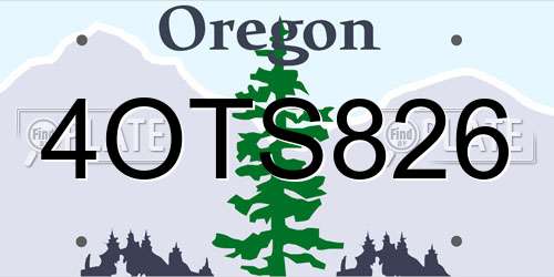 4OTS826 Oregon License Plate