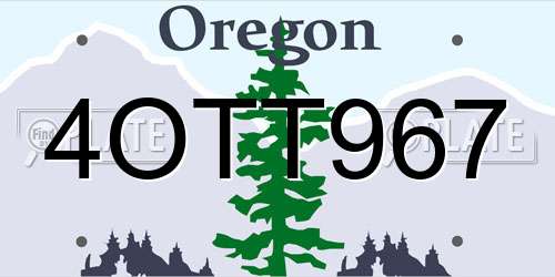 4OTT967 Oregon License Plate