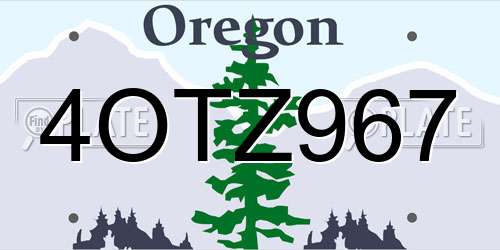 4OTZ967 Oregon License Plate