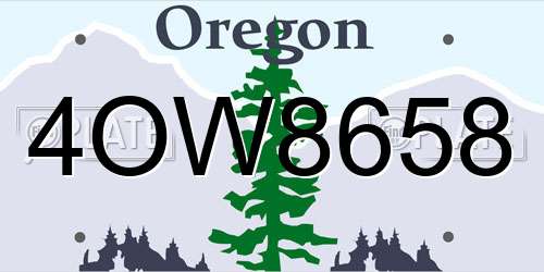 4OW8658 Oregon License Plate