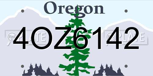 4OZ6142 Oregon License Plate