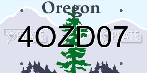 4OZD07 Oregon License Plate