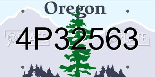 4P32563 Oregon License Plate