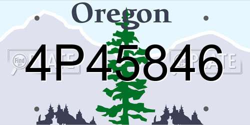 4P45846 Oregon License Plate
