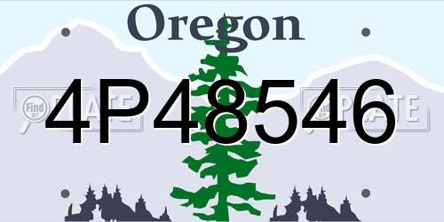 4P48546 Oregon License Plate