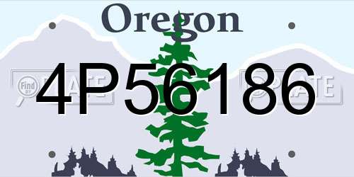 4P56186 Oregon License Plate