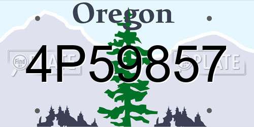 4P59857 Oregon License Plate