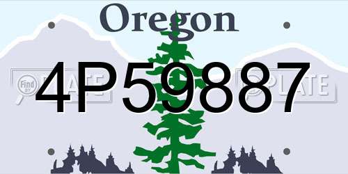4P59887 Oregon License Plate