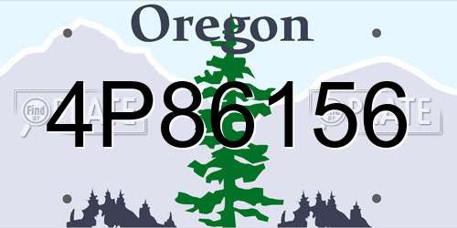 4P86156 Oregon License Plate