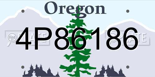 4P86186 Oregon License Plate