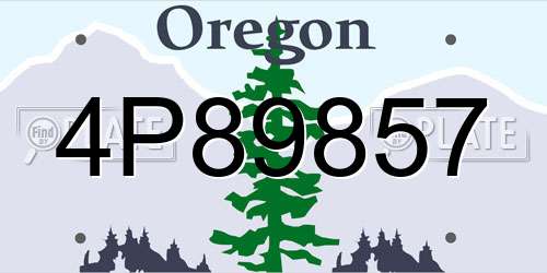 4P89857 Oregon License Plate