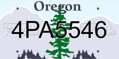 4PA5546 Oregon License Plate