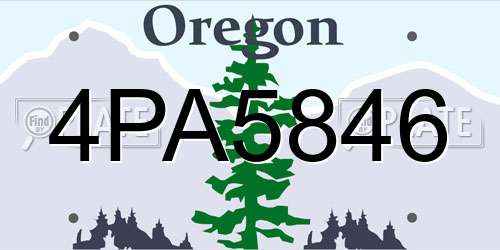 4PA5846 Oregon License Plate
