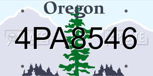 4PA8546 Oregon License Plate