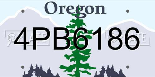 4PB6186 Oregon License Plate