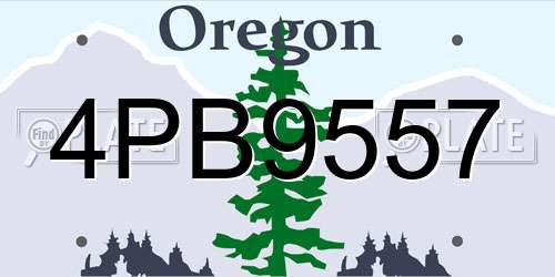 4PB9557 Oregon License Plate