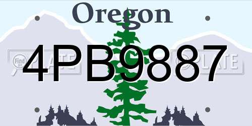 4PB9887 Oregon License Plate