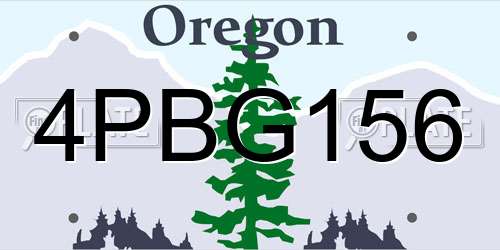 4PBG156 Oregon License Plate