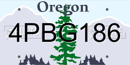 4PBG186 Oregon License Plate