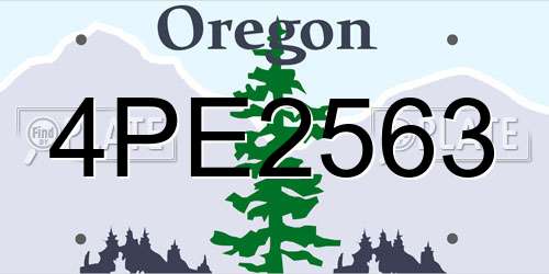 4PE2563 Oregon License Plate
