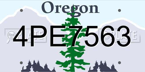 4PE7563 Oregon License Plate
