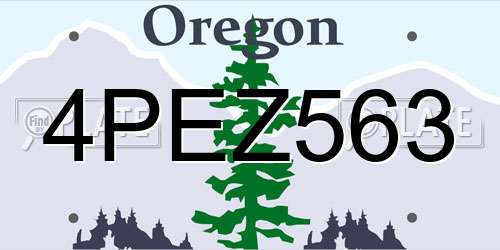 4PEZ563 Oregon License Plate