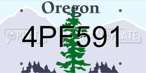 4PF591 Oregon License Plate