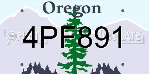 4PF891 Oregon License Plate