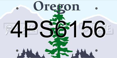 4PS6156 Oregon License Plate